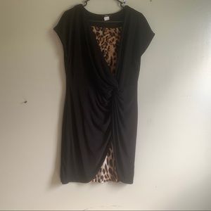JBS EUC Black and leopard print dress